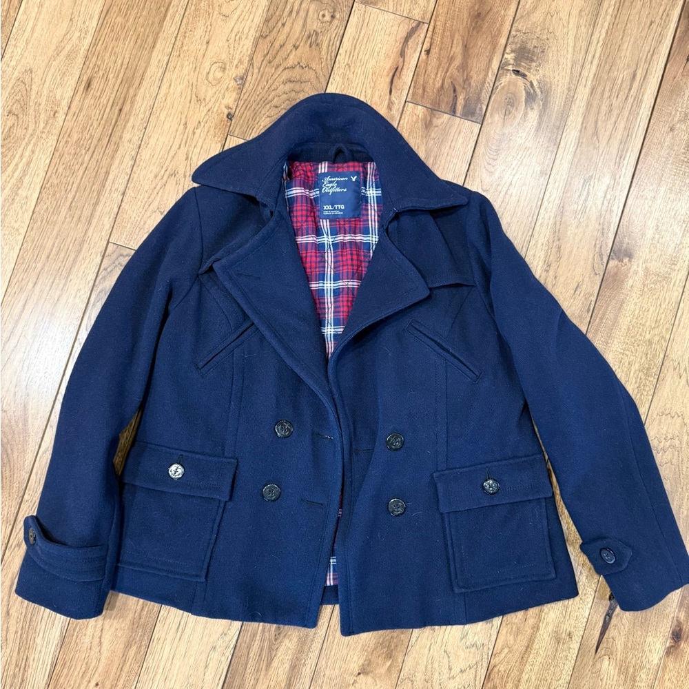 American Eagle Outfitters Navy Pea Coat
